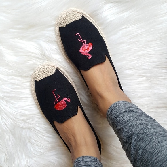 Shoes - 🎉HP🎉New Pink Flamingo Espadrilles Flats!